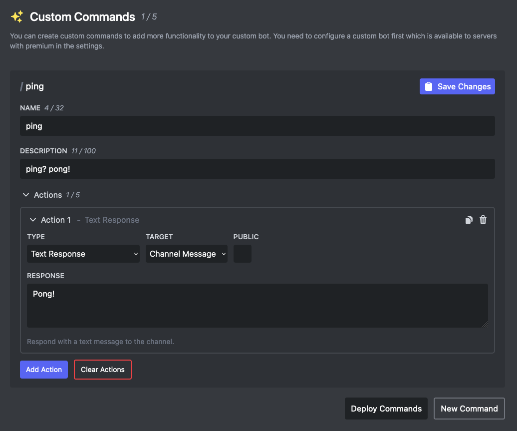 Custom Commands Feature Preview